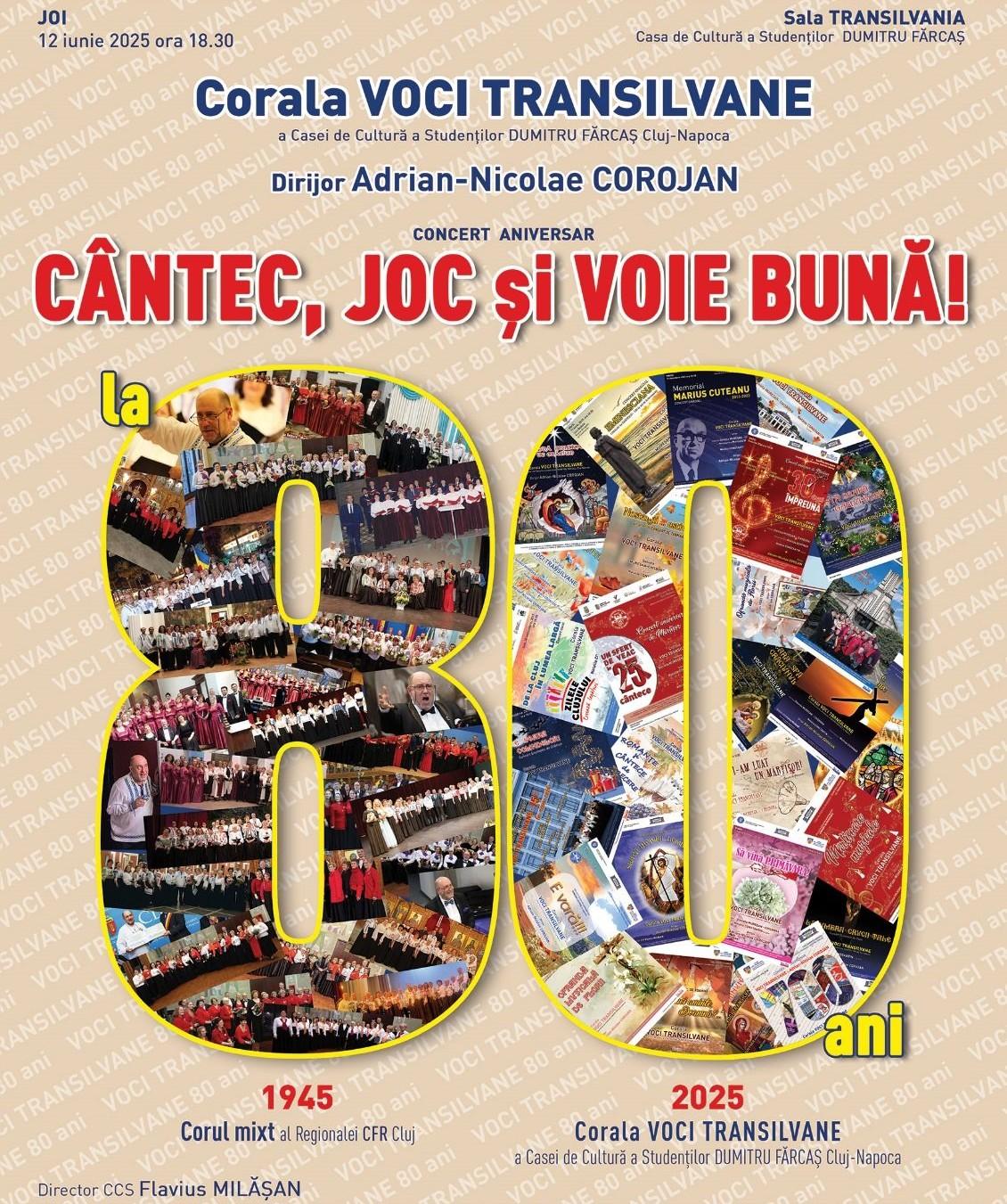 Corala Voci Transilvane la 80 de ani - concert aniversar la Casa de Cultură a Studenților Cluj