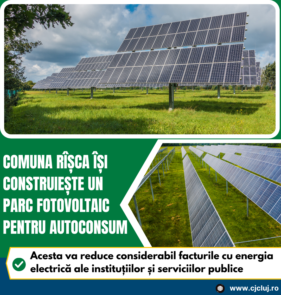 Comuna Rîșca își construiește un parc fotovoltaic pentru autoconsum
